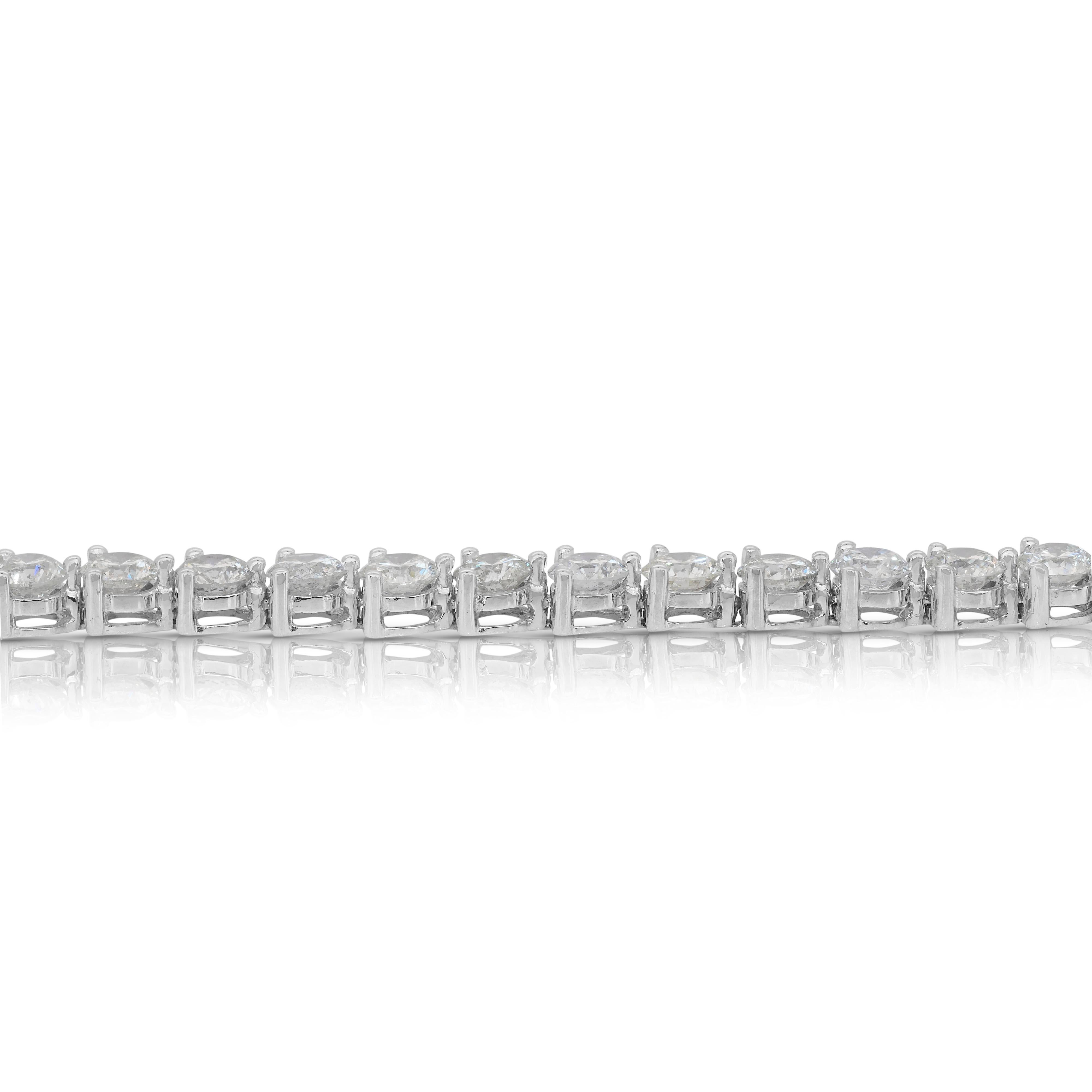 Elegance Bracciale Tennis con diamanti naturali da 11,60 carati in oro bianco 18 carati in vendita 2