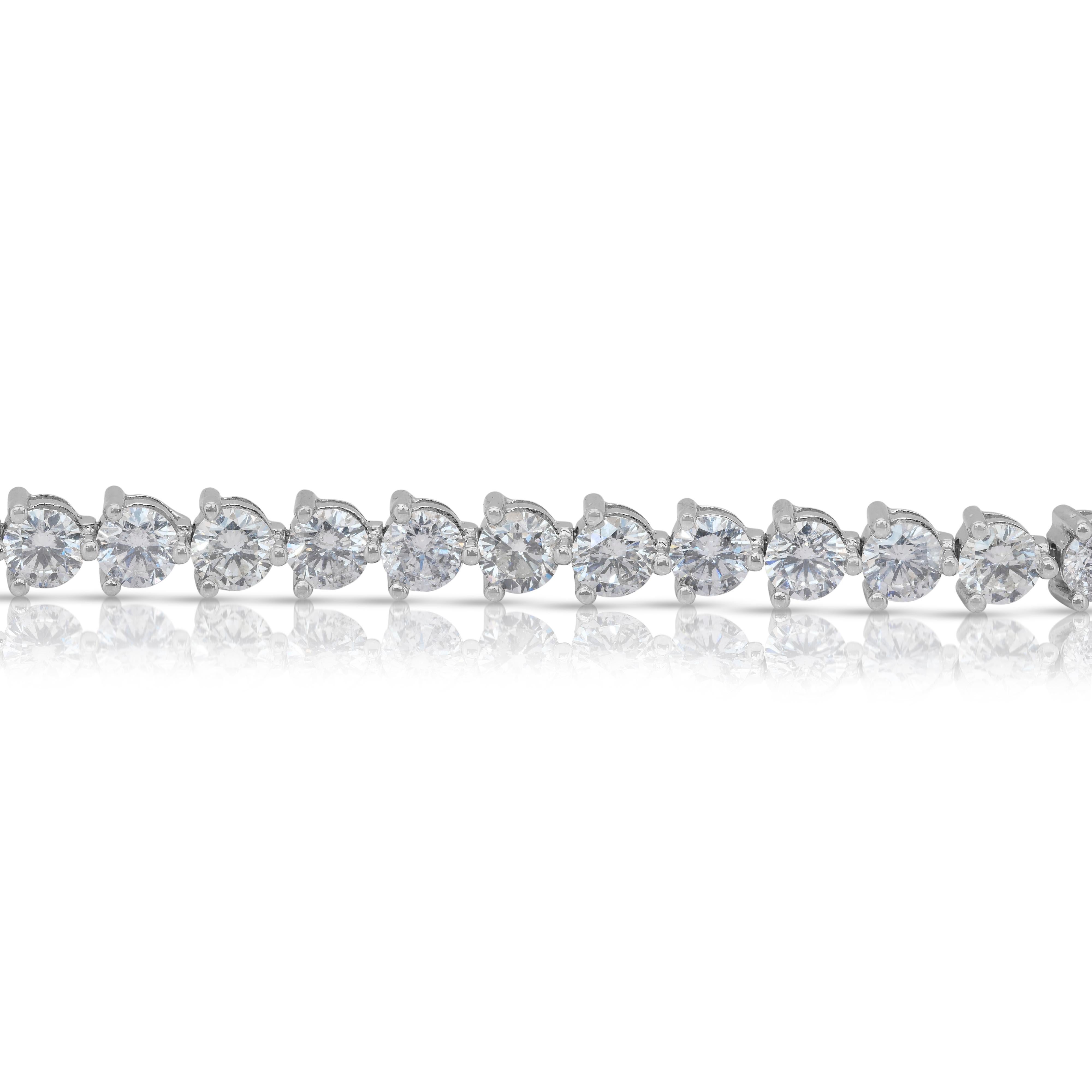 Elegance Bracciale Tennis con diamanti naturali da 11,60 carati in oro bianco 18 carati in vendita 3