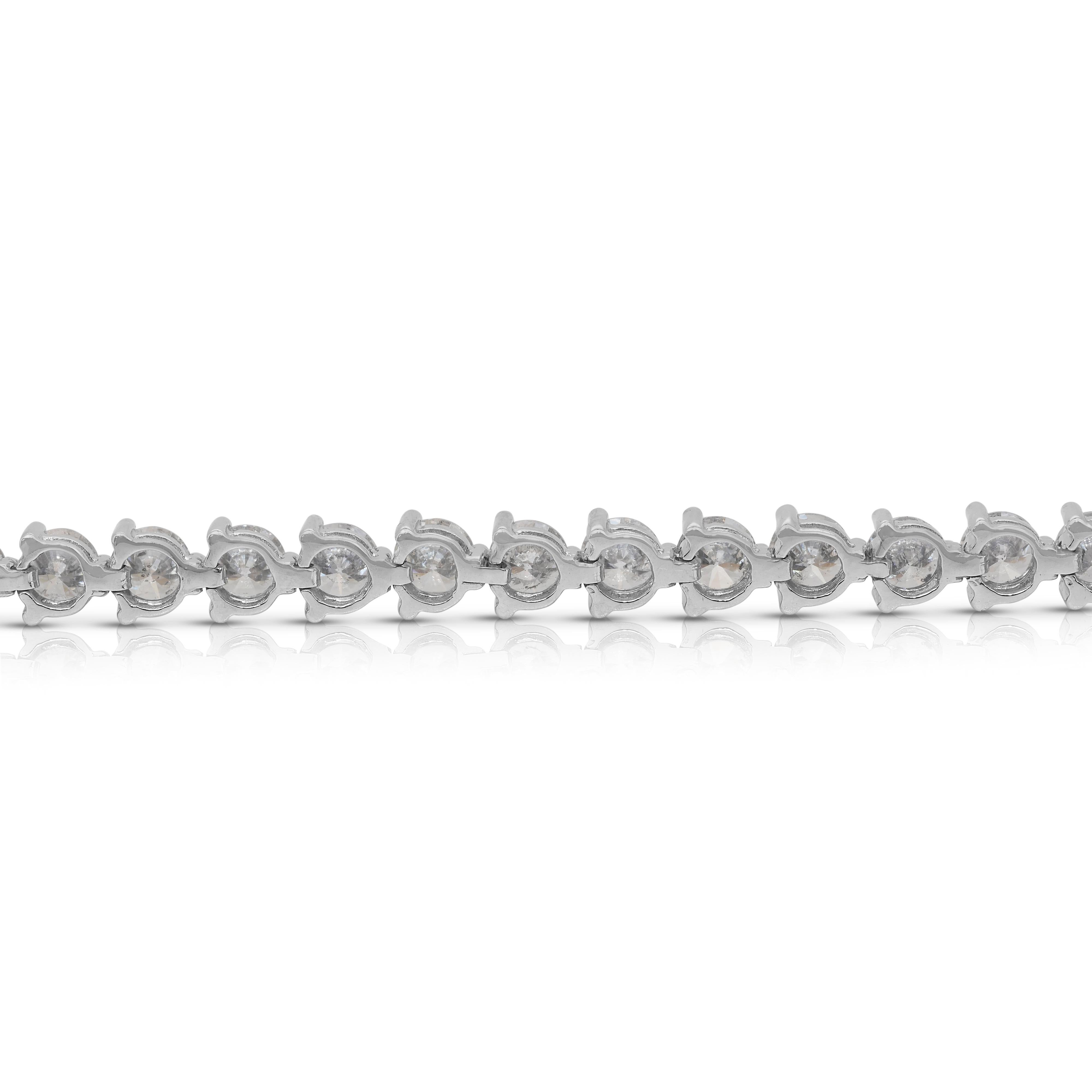 Elegance Bracciale Tennis con diamanti naturali da 11,60 carati in oro bianco 18 carati in vendita 4