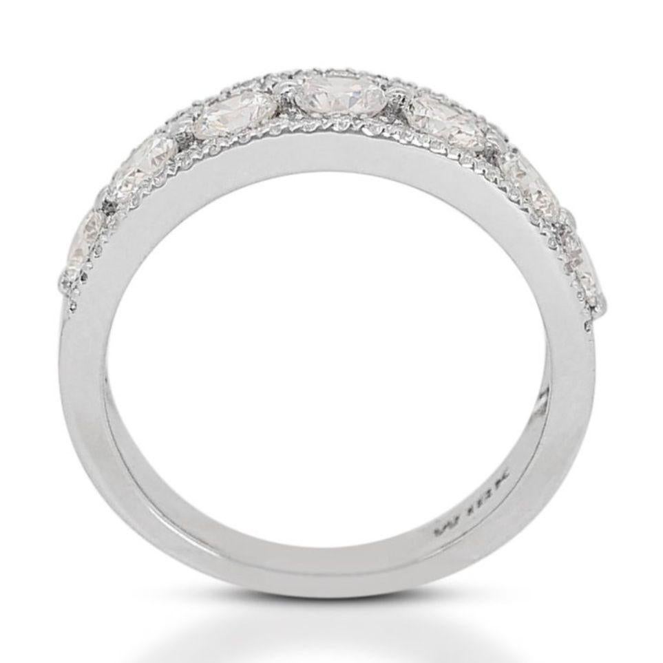 Women's Elegant 1.17ct Round Brilliant Diamond Ring in 18K White Gold For Sale
