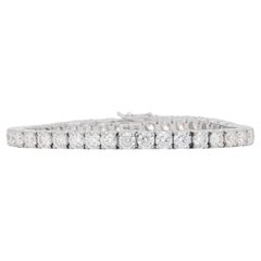 Elegantes Tennisarmband aus 18 Karat Weißgold mit 12 Karat und 51 Punkten natürlichen Diamanten