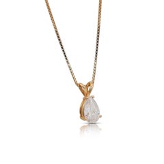 Elegant 1.20ct Diamond Solitaire Necklace with Pendant in 14k Yellow Gold - IGI