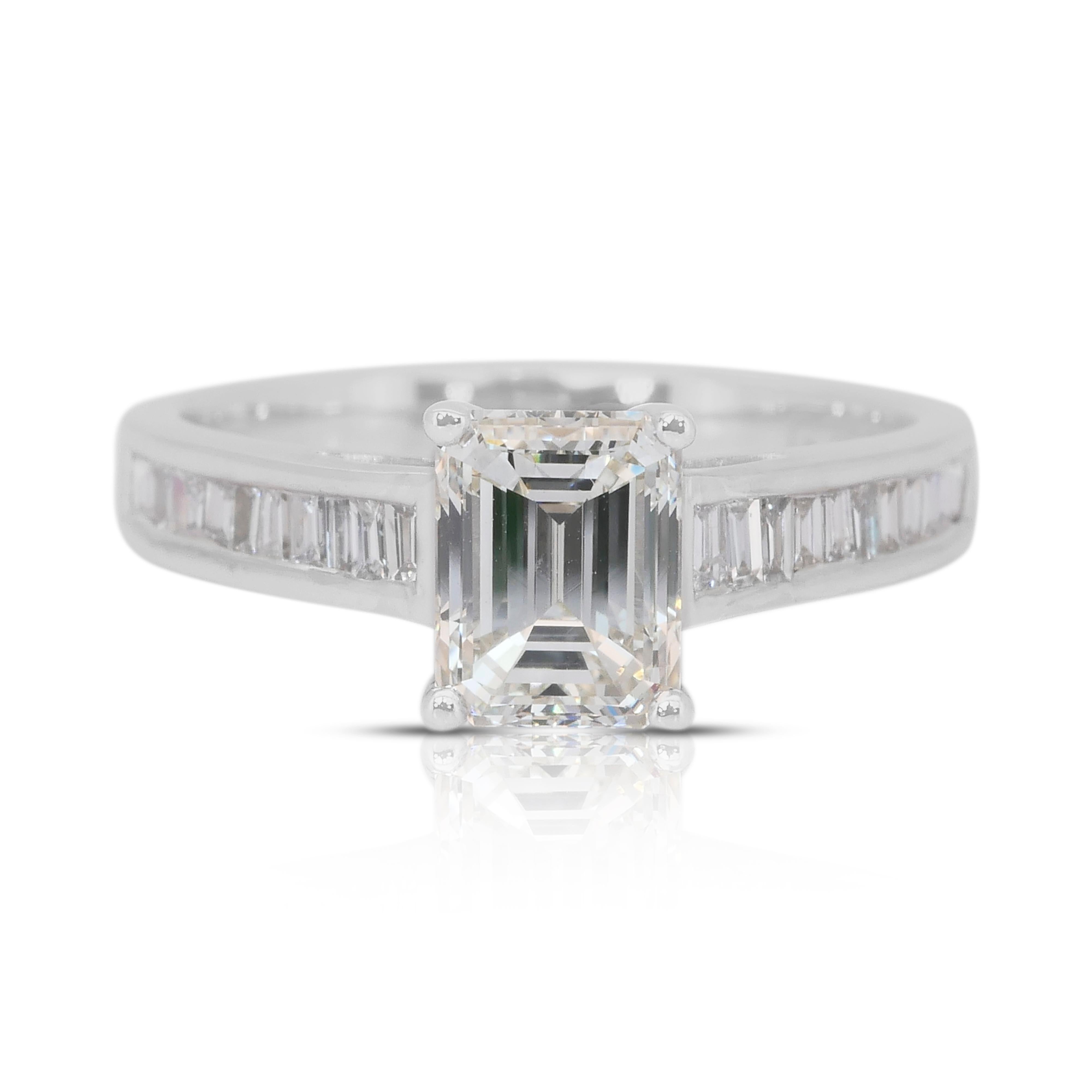 Elegant 1.20ct Diamonds Pave Ring en or blanc 18k - IGI Certified en vente 3