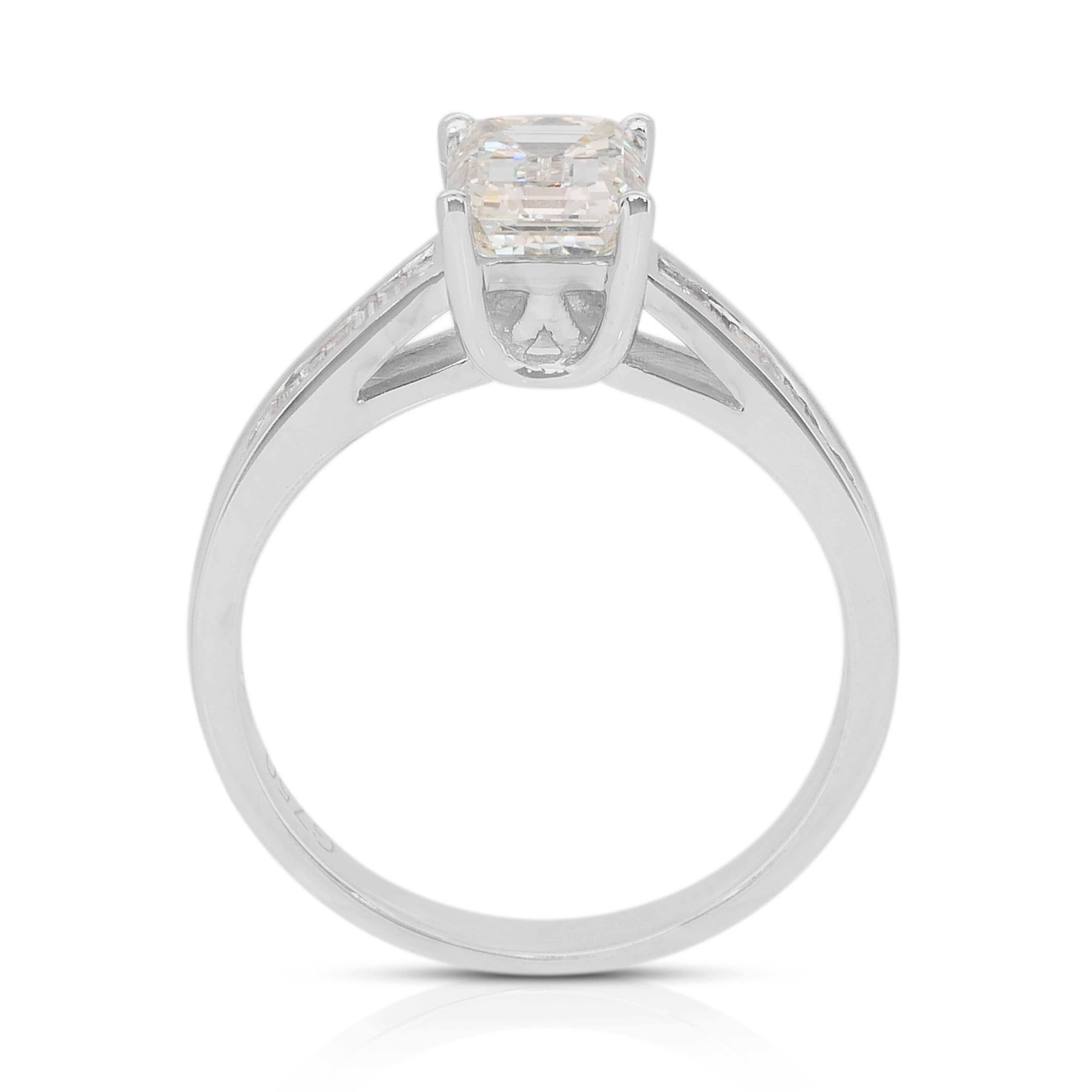 Elegant 1.20ct Diamonds Pave Ring en or blanc 18k - IGI Certified en vente 4