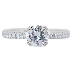 Elegant 1.22ct Diamonds Pave Ring in 18k White Gold - GIA Certified Elegant 1.22ct Diamonds Pave Ring in 18k White Gold - GIA Certified