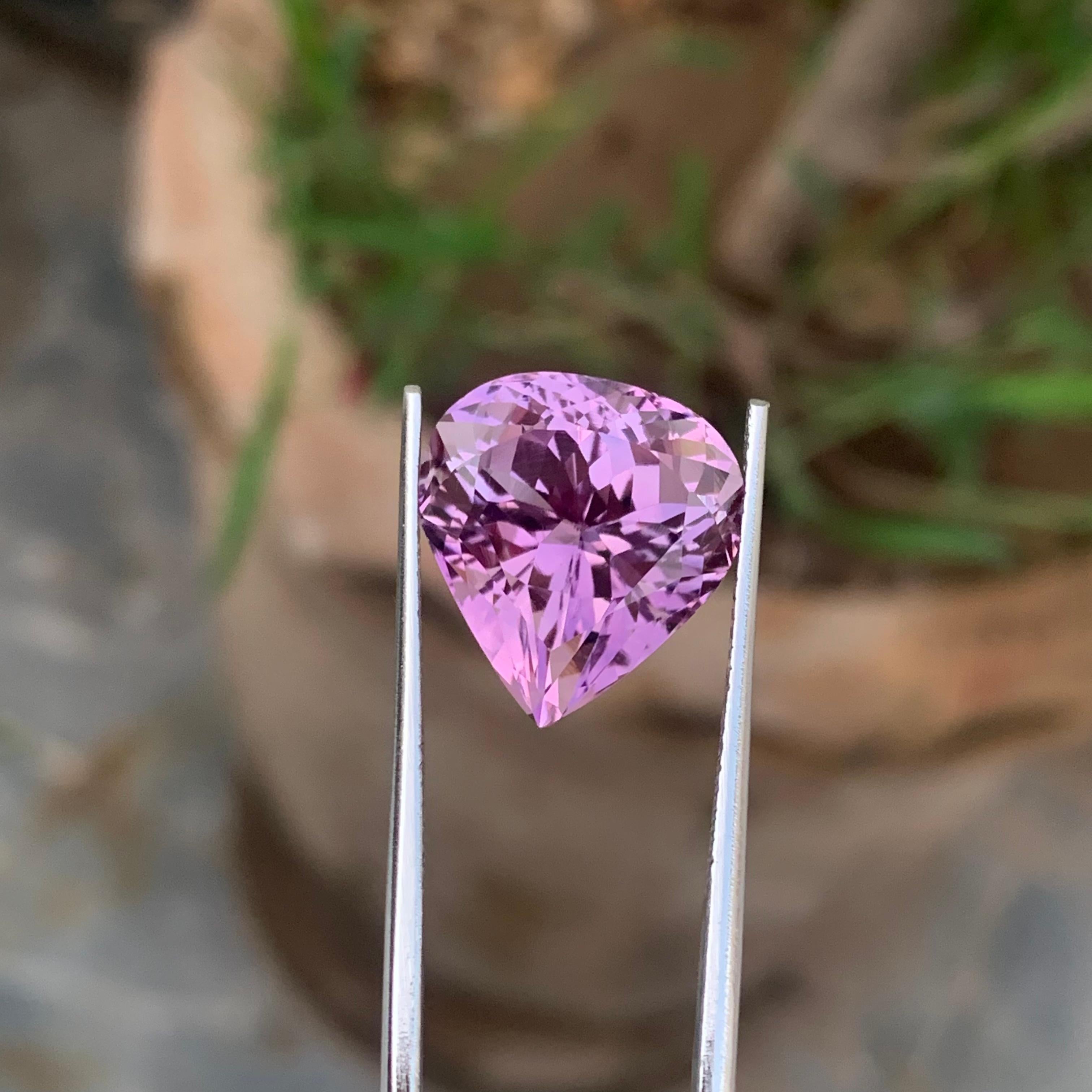 Gemstone Type : Amethyst
Weight : 12.30 Carats
Dimensions : 16.3x15x10.8 mm
Clarity : Eye Clean
Origin : Brazil
Color: Purple
Shape: Pear 
Facet: Fancy
Certificate: On Demand
Month: February

Purported amethyst powers for healing
enhancing the