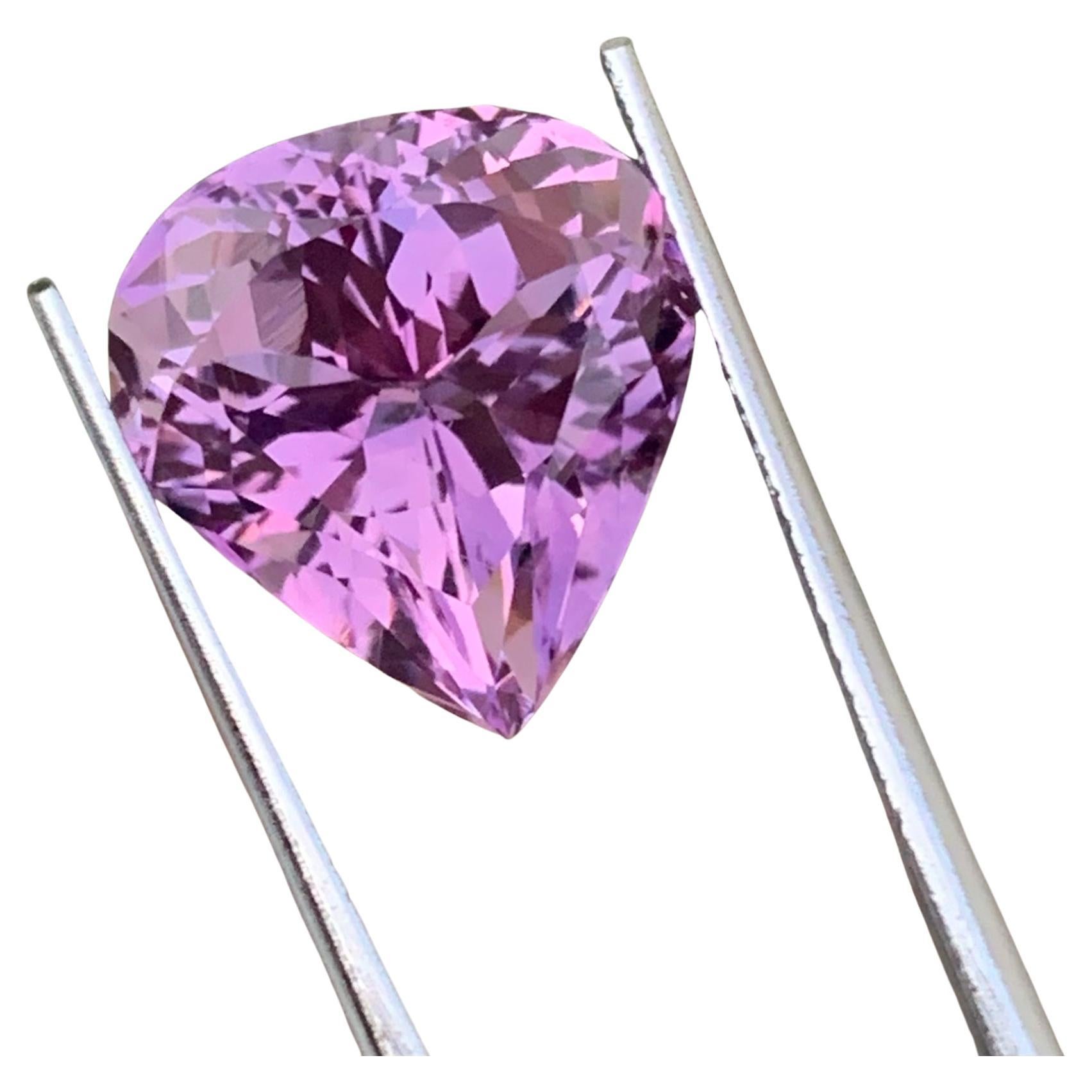 Elegant 12.30 Carat Fancy Cut Pear Shape Natural Purple Amethyst Gemstone  For Sale
