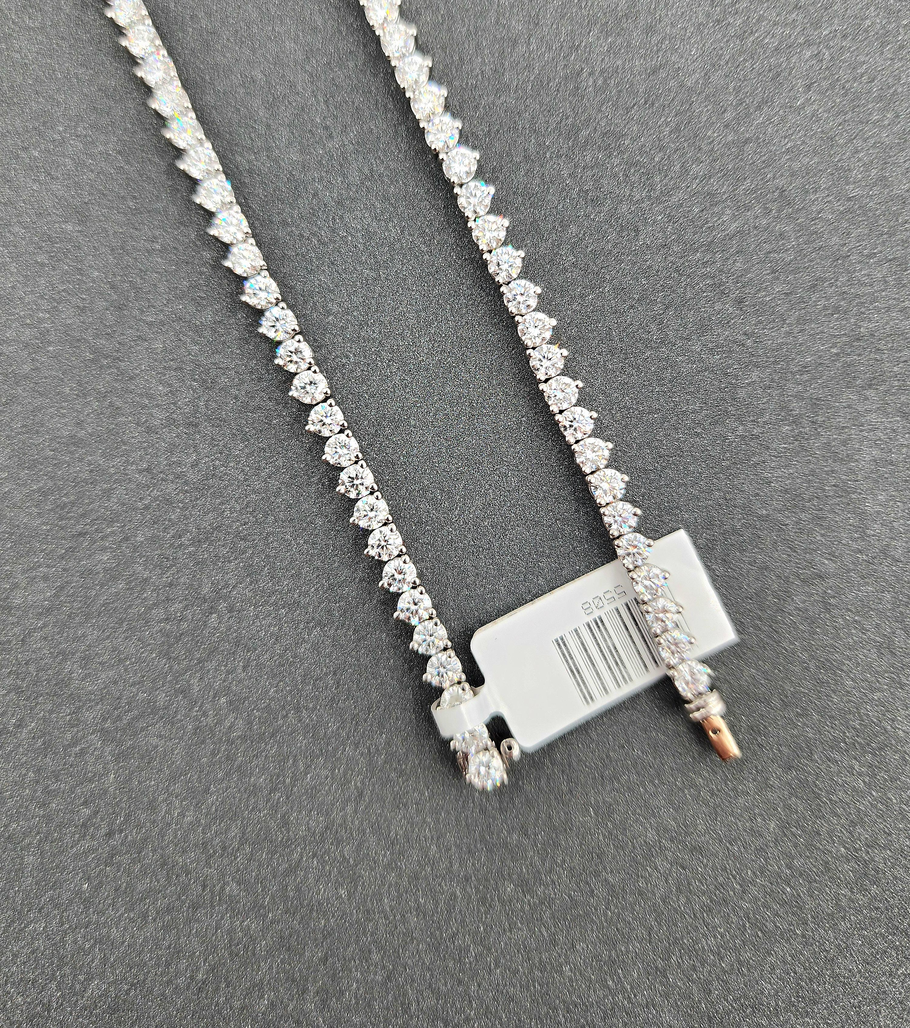 da uomo o donna Collana Tennis con diamanti da 12.84 ct in vendita