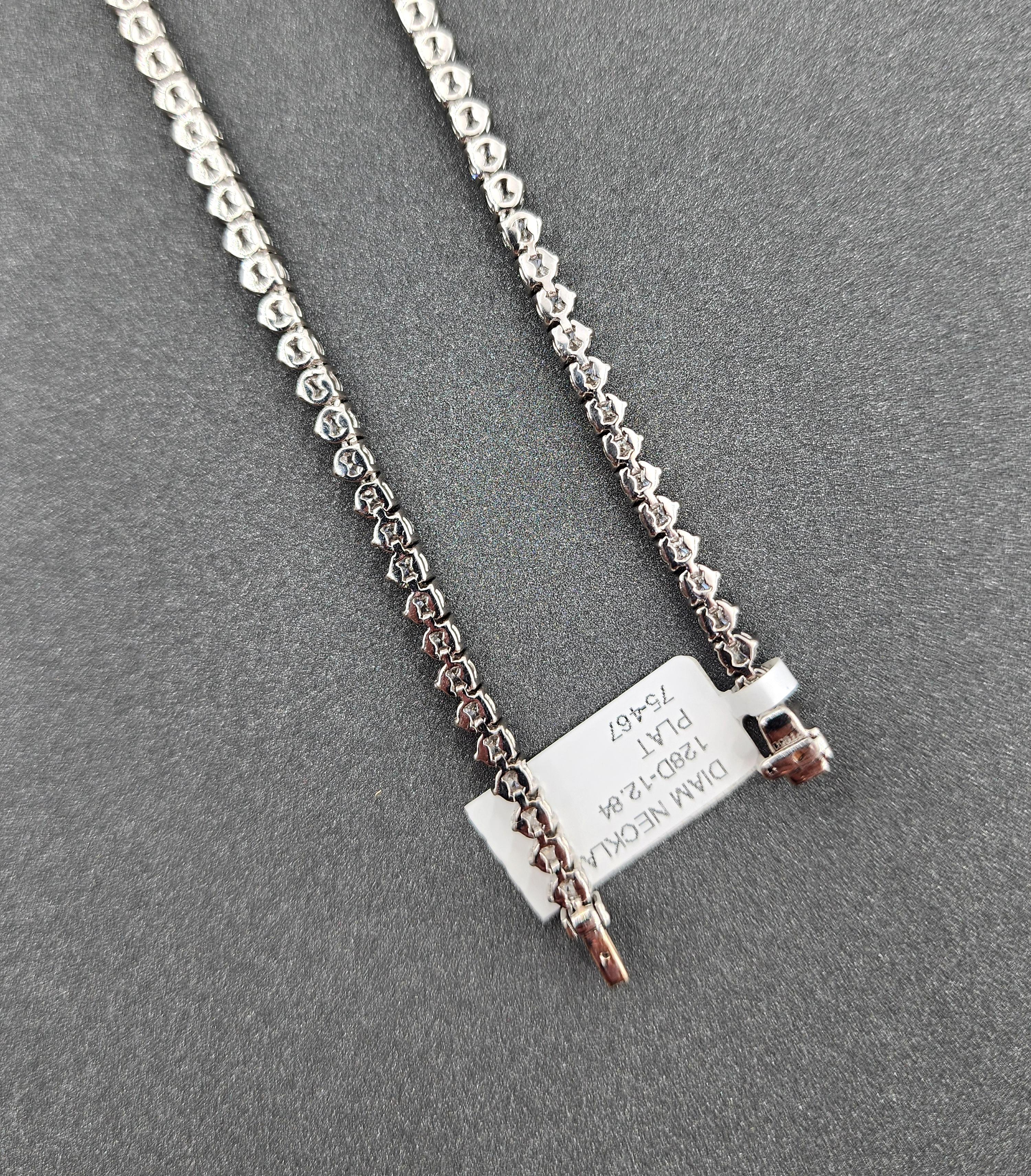 Collana Tennis con diamanti da 12.84 ct in vendita 1