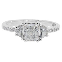 Elegant 1.32ct Diamond Pave Ring in 18K White Gold - GIA Certified