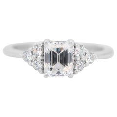Elegant 1.39ct Diamonds Pave Ring in 18k White Gold - IGI Certified