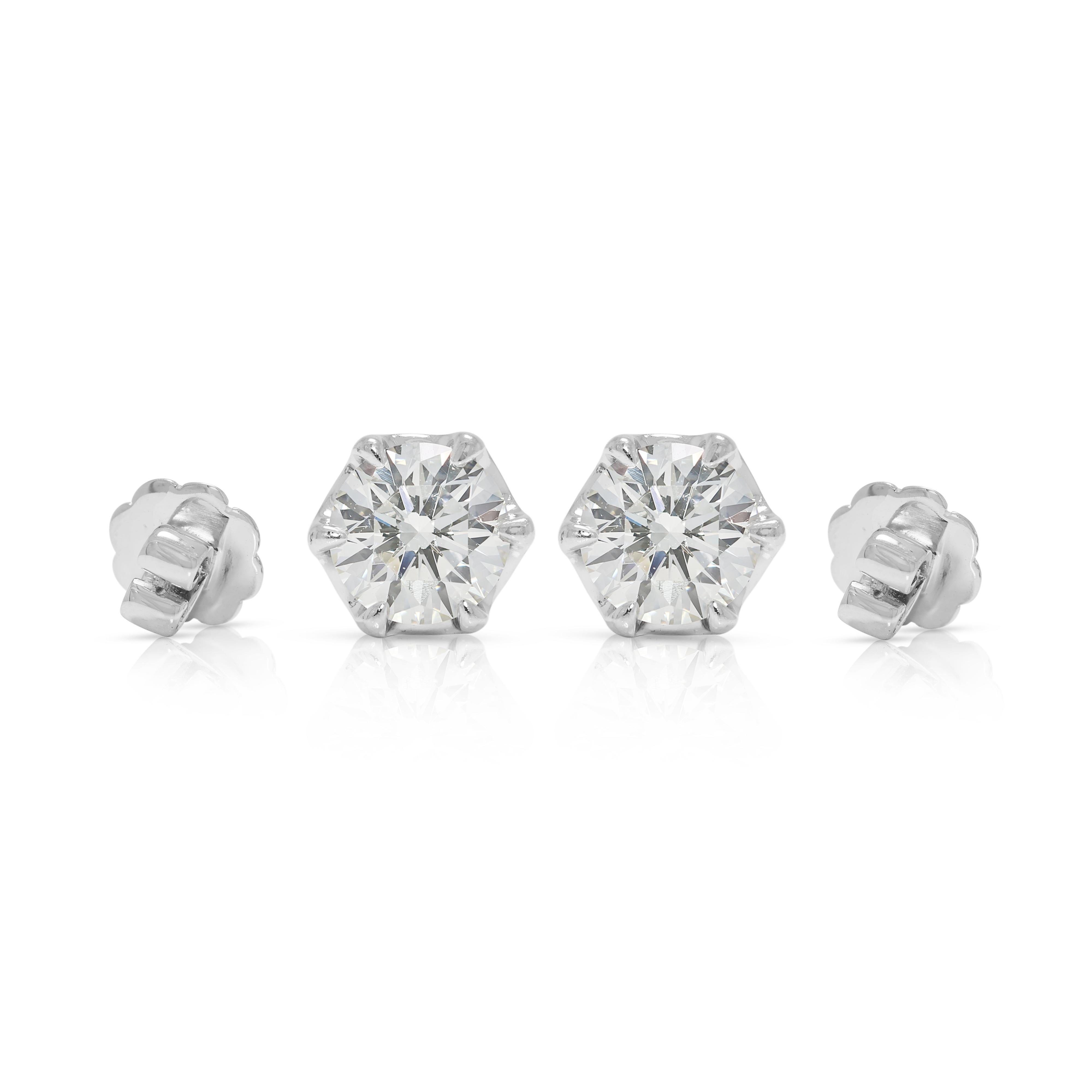 Elegance Orecchini con diamanti naturali da 1,40 carati in oro bianco 18 carati in vendita 2