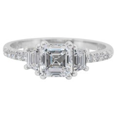Eleganter 1,48ct Diamanten 3-Stein-Ring in 18k Weißgold - GIA zertifiziert