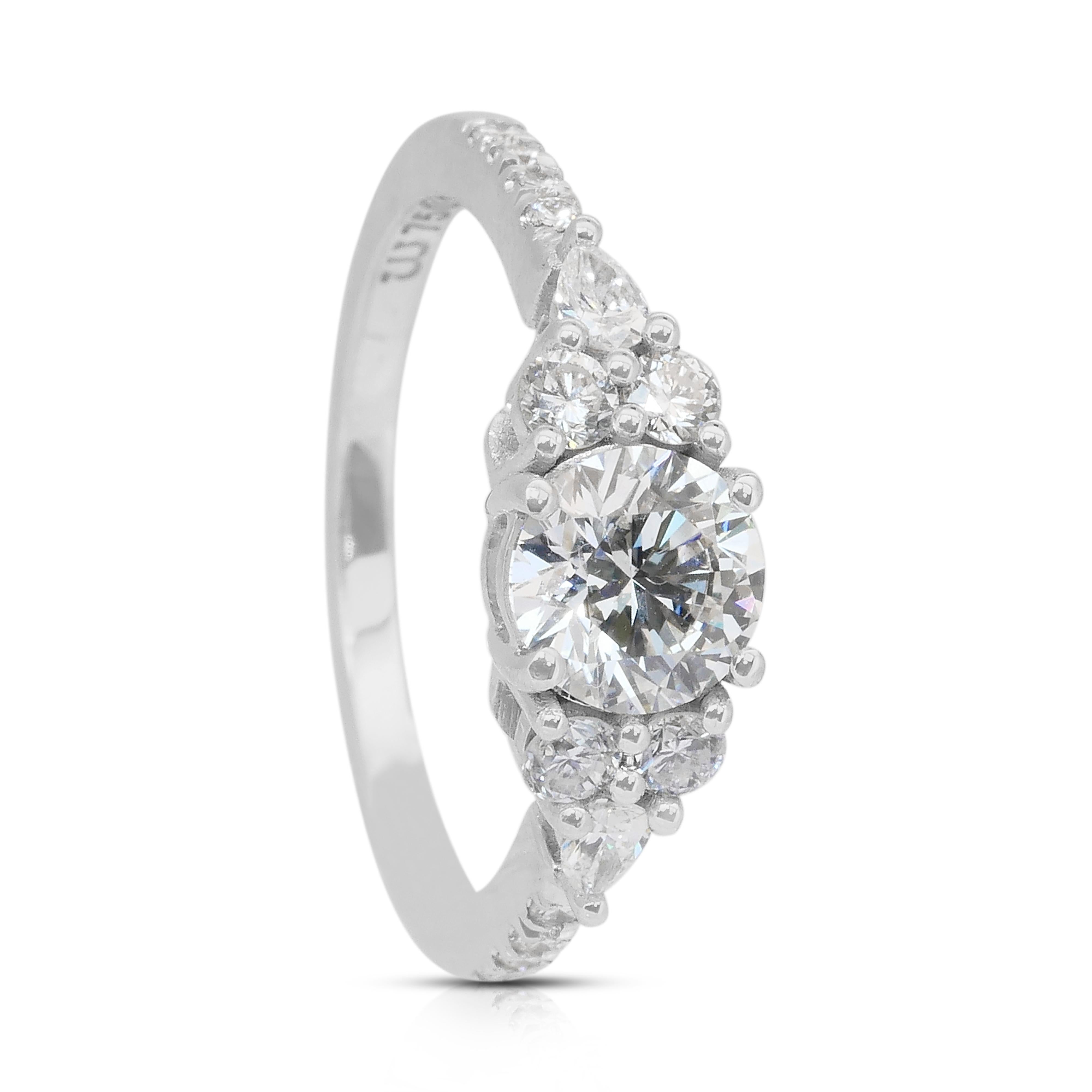 Elegant 1.48ct Diamonds Ring in 18k White Gold - IGI Certified im Angebot 2