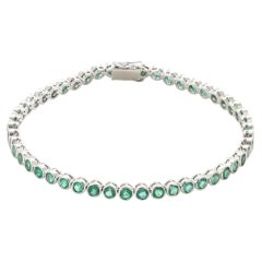 4.51ct Emerald & Diamond White Gold Bracelet