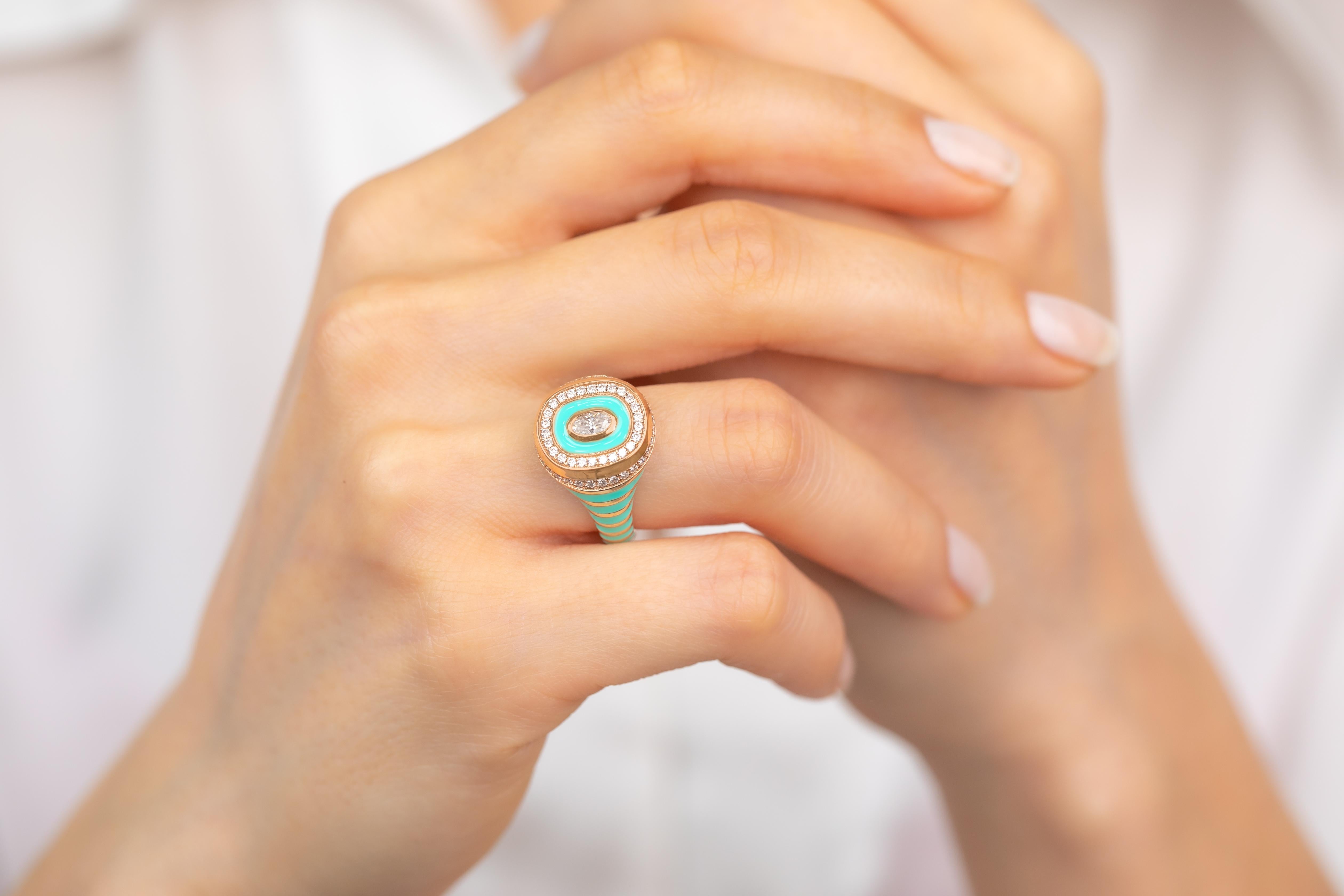 Elegant 925 Sterling Silver Enamel Ring: Bold Colors and Unique Jewelry For Sale 8