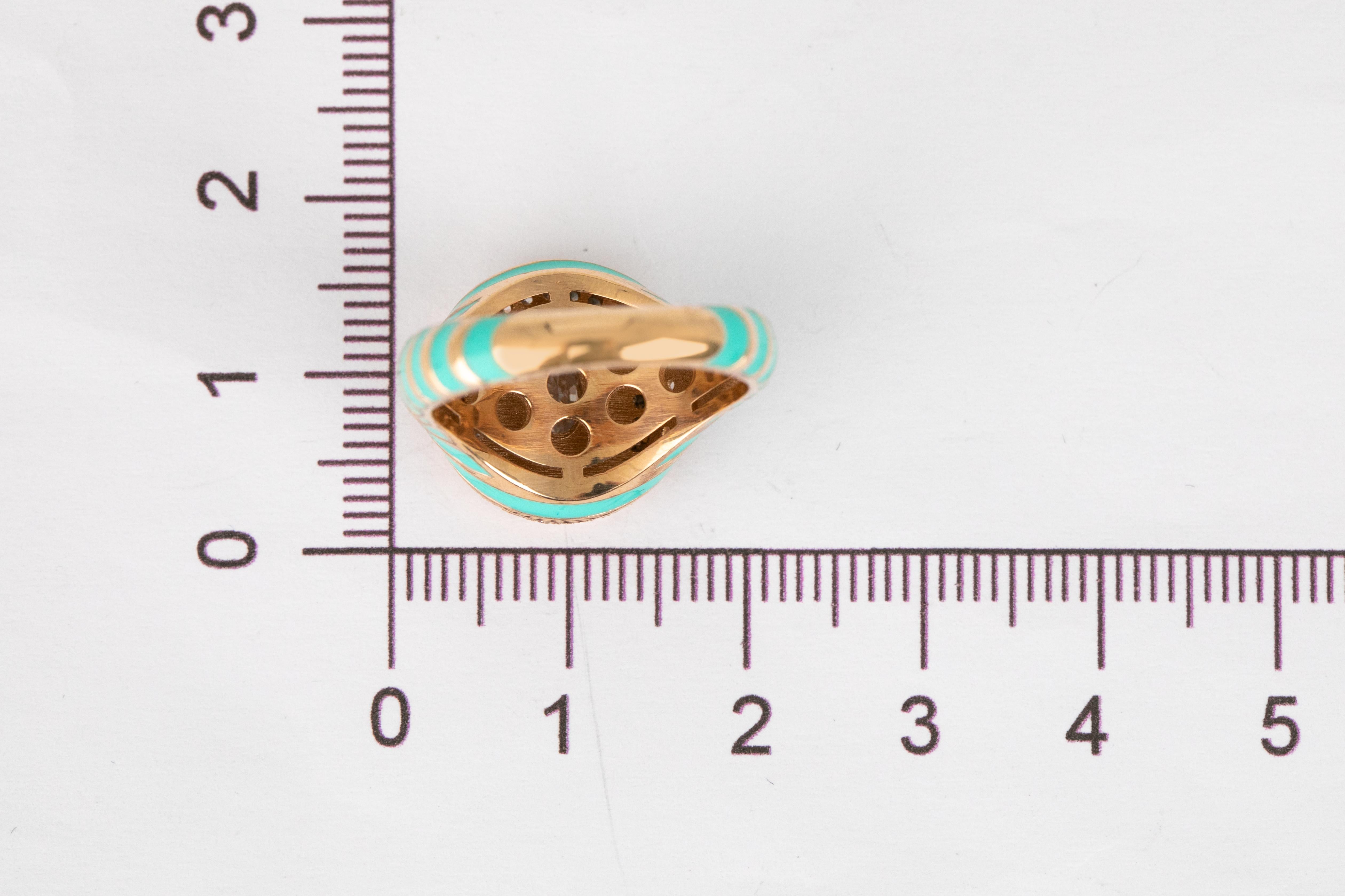 Elegant 925 Sterling Silver Enamel Ring: Bold Colors and Unique Jewelry For Sale 4