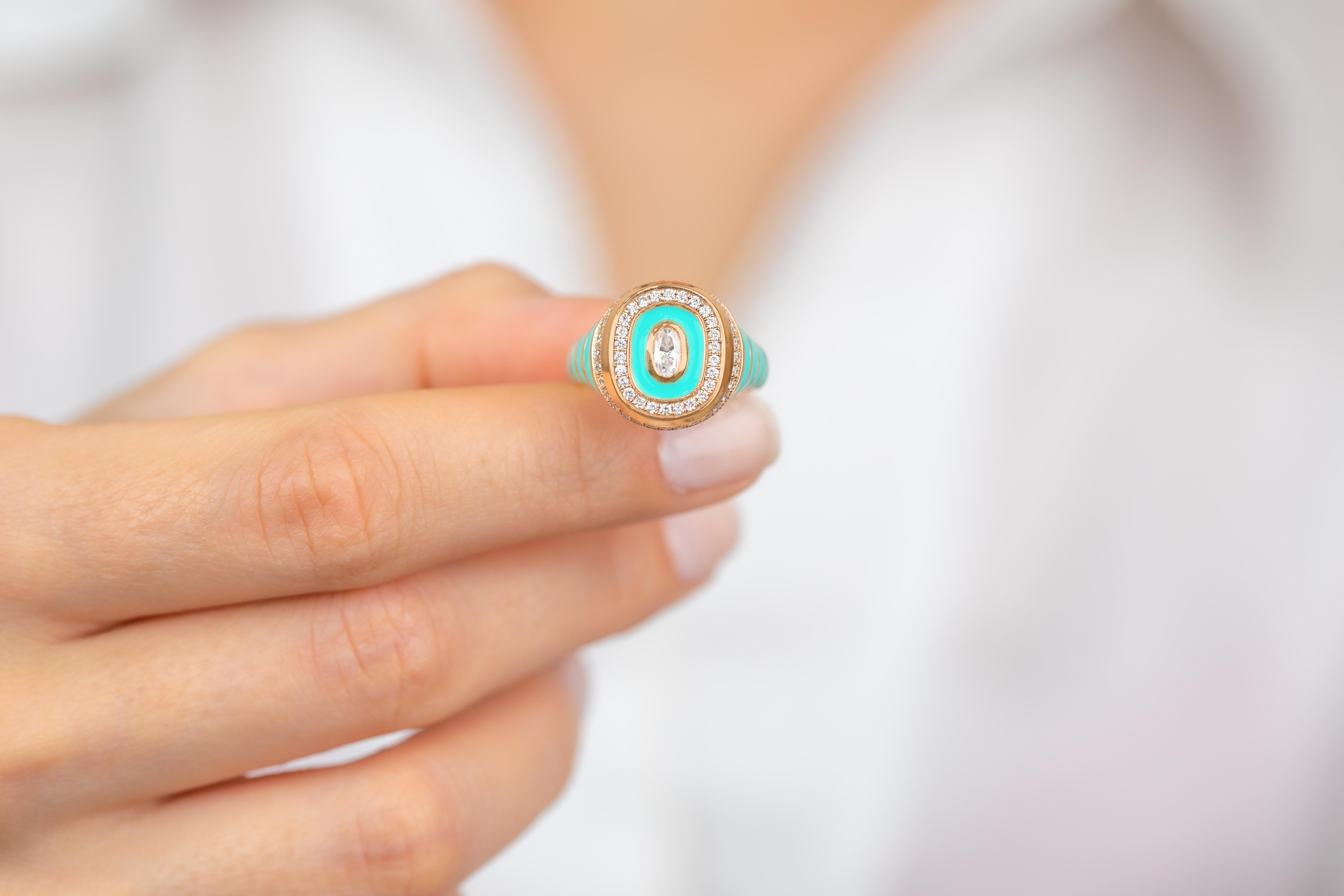 Elegant 925 Sterling Silver Enamel Ring: Bold Colors and Unique Jewelry For Sale 5
