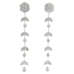 Eleg Eleg in oro bianco 14k 0,66ctw diamante floreale a grappolo orecchini a goccia