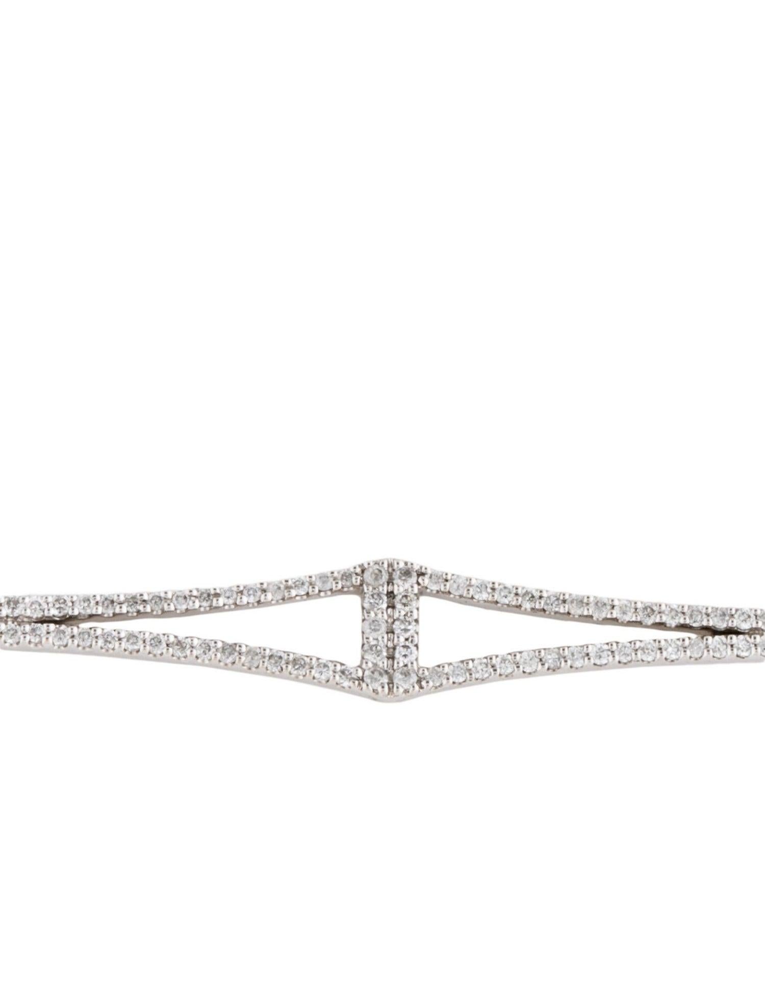 Round Cut Elegant 14K White Gold Diamond Link Bracelet - 0.37ct Round Brilliant Cut For Sale