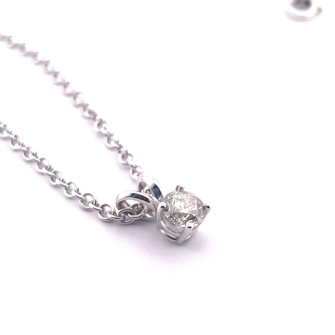 Modern Elegant 14k White Gold Diamond Pendant