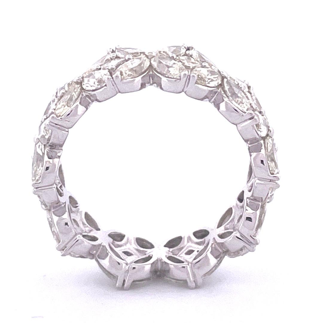 Mixed Cut Elegant 14k White Gold Diamond Ring