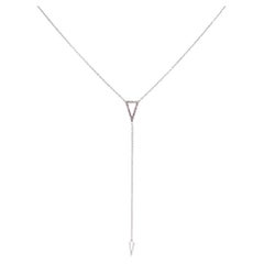Elegant 14k White Gold Triangle Diamond Necklace