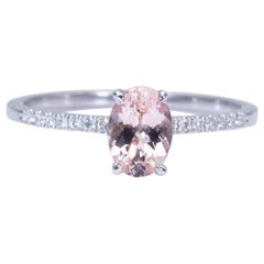 Elegantes 14-Karat-Weigold mit 0,86 Karat natrlichem Morganit und Diamanten, AIG-zertifiziert