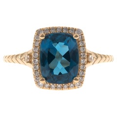Elegant 14K Yellow Gold 2.4ct London Blue Topaz Ring