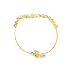 Elegant 14K Yellow Gold Diamond Line Bracelet, Circa 1980, 1.00ct