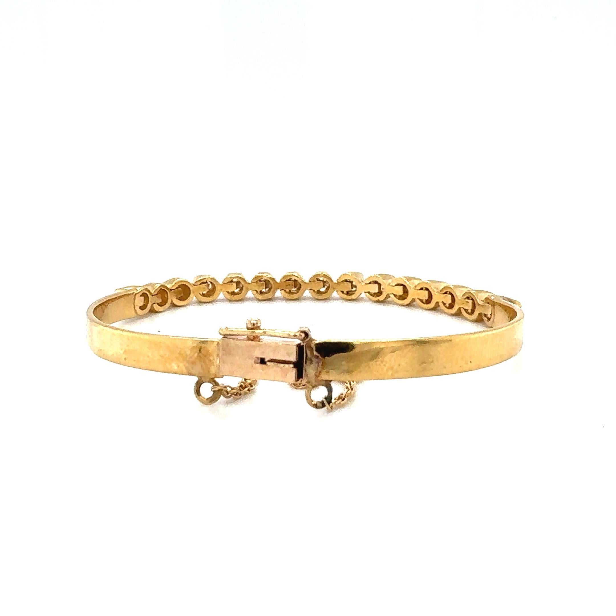 Taille brillant Bracelet ligne élégant en or jaune 14 carats avec diamants en vente