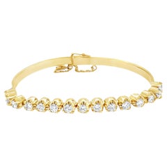 Elegant 14K Yellow Gold Diamond Line Bracelet
