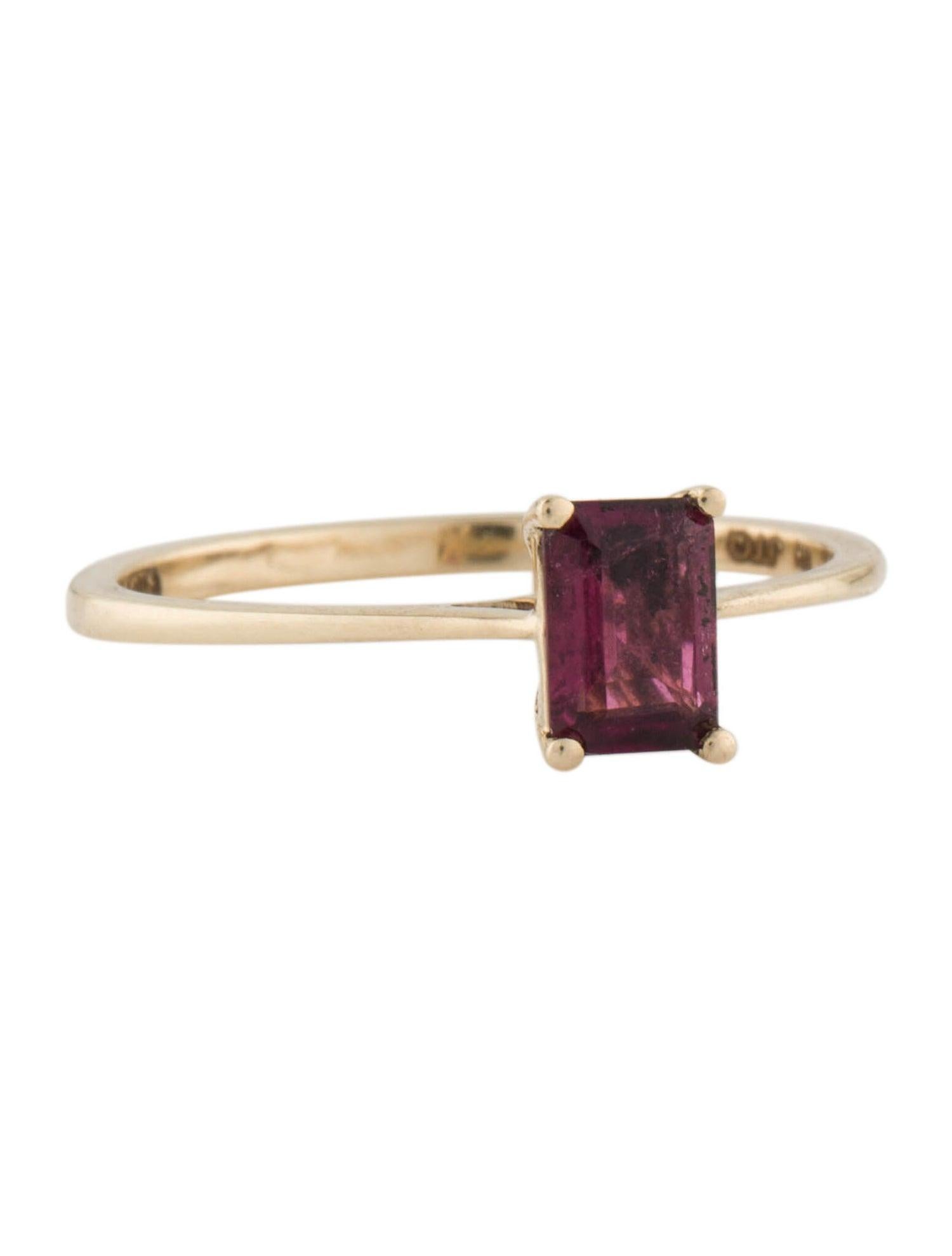 Introducing our exquisite 14K Yellow Gold Garnet Cocktail Ring, a timeless piece of fine jewelry that embodies sophistication and allure. Crafted with precision, this ring features a 0.58 carat cut cornered rectangular step cut garnet, boasting a