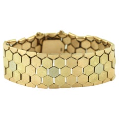 Elegante Pulsera Geométrica de Oro Amarillo de 14 K