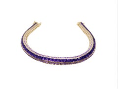 Elegantes 14K Gelbgold natürliches Amethyst-Armband 21 Karat Amethyst 7,5 Zoll