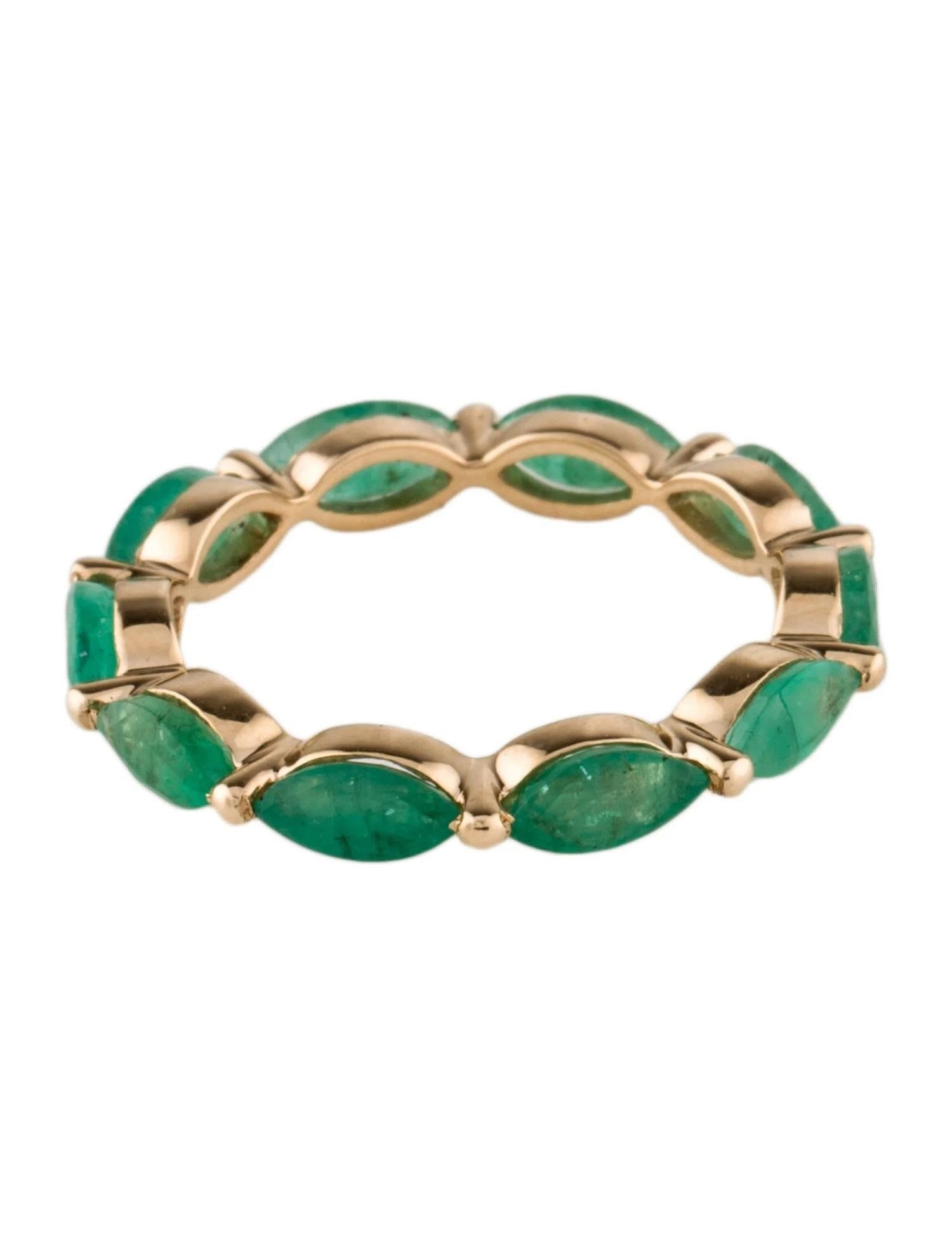 Marquise Cut Elegant 14K Yellow Gold Ring with Marquise Modified Brilliant Emerald For Sale