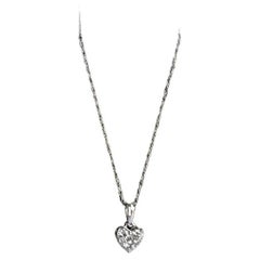 Elegant 14kt White Gold Diamond Heart Necklace - 0.25ctw Diamonds, 18", New