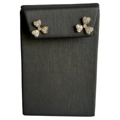 Elegant 14kt Yellow Gold Clover Style Diamond Earrings - 0.50ctw GH VS/SI, New