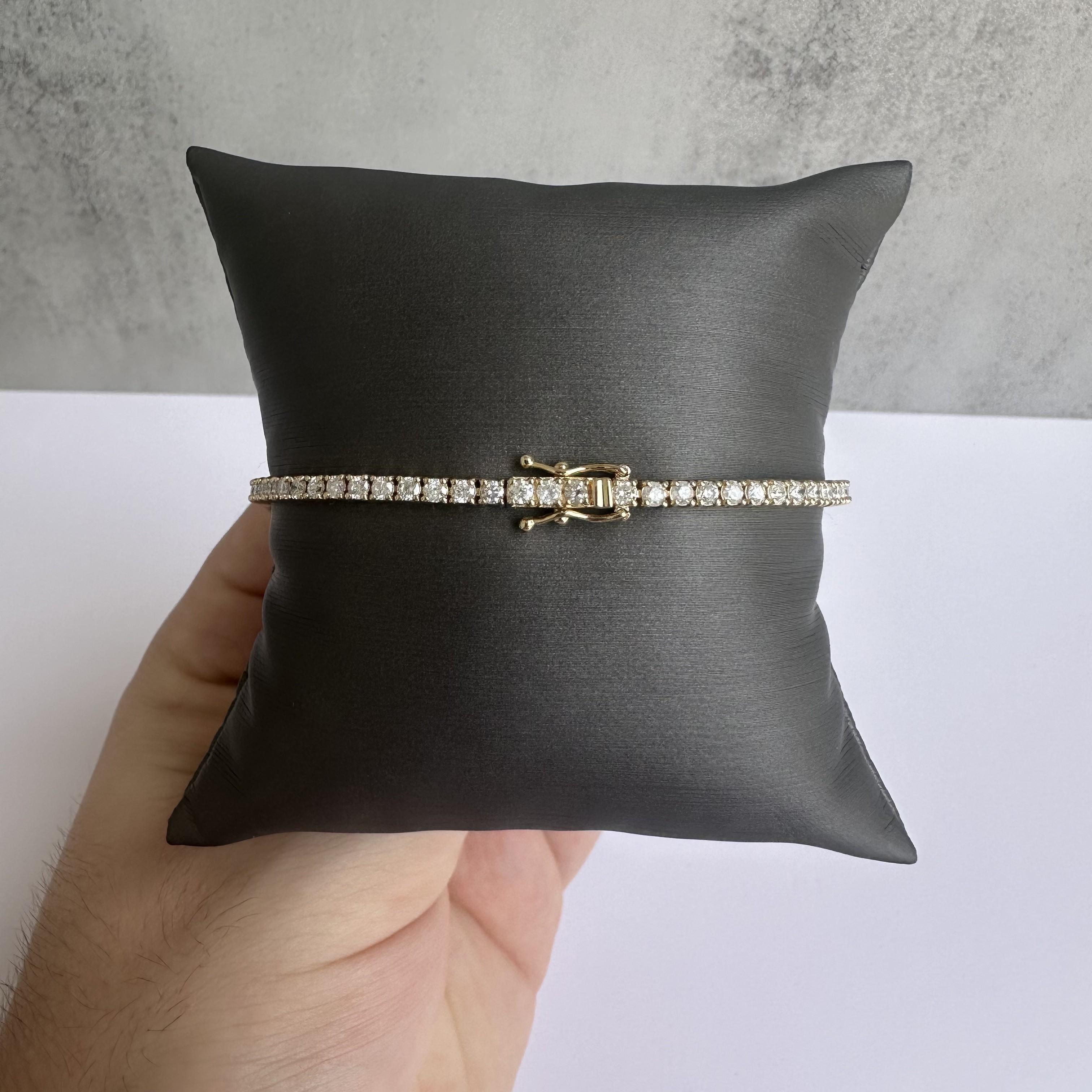 Modern Elegant 14kt Yellow Gold Natural Diamond Tennis Bracelet - 3ctw, 7