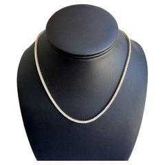 Elegant 14kt Yellow Gold Natural Diamond Tennis Necklace - 4.50ctw, 16", New