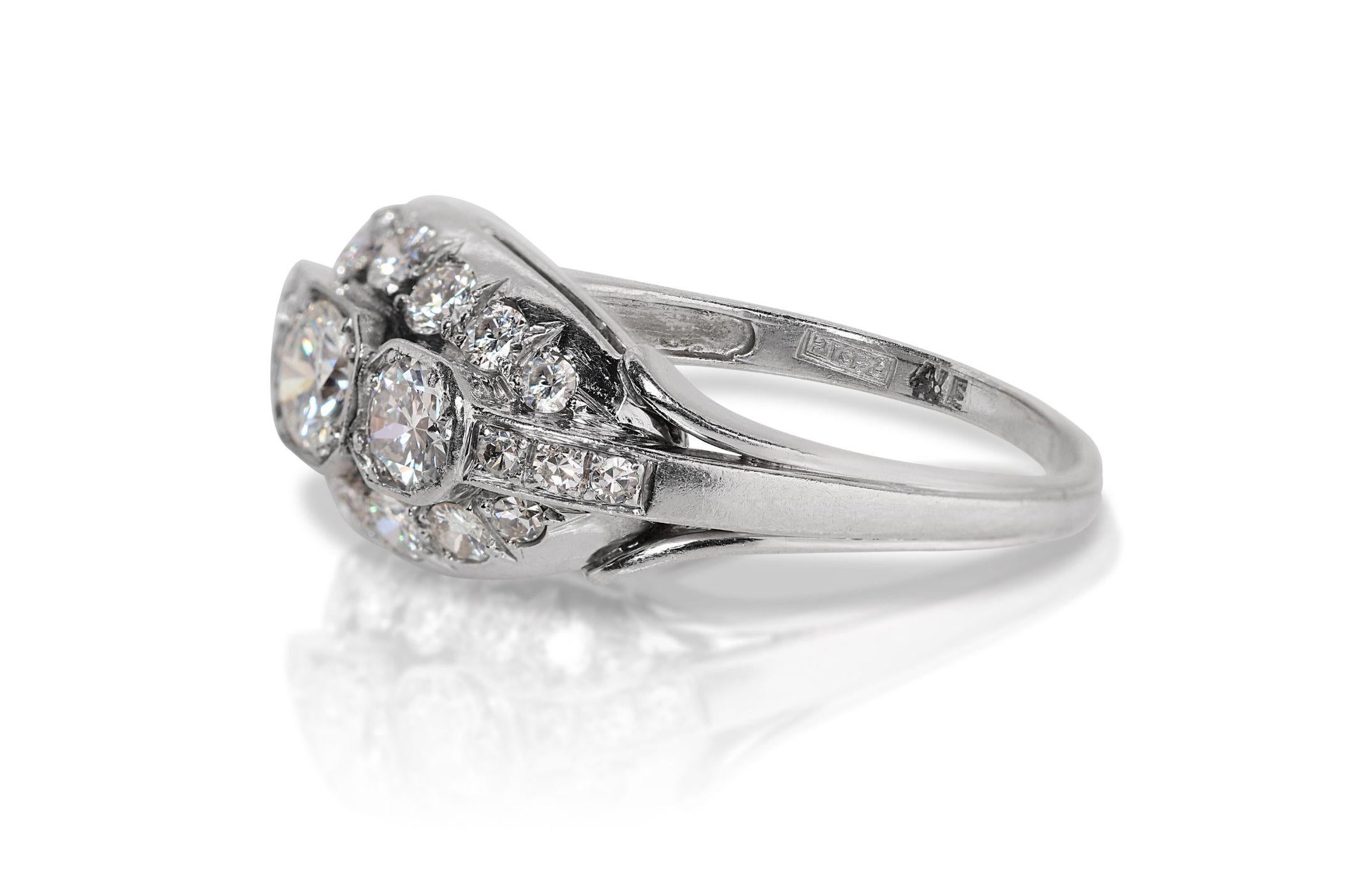 Women's Elegant 1.50ct Diamond Platinum Ring with Radiant F Color Brilliance