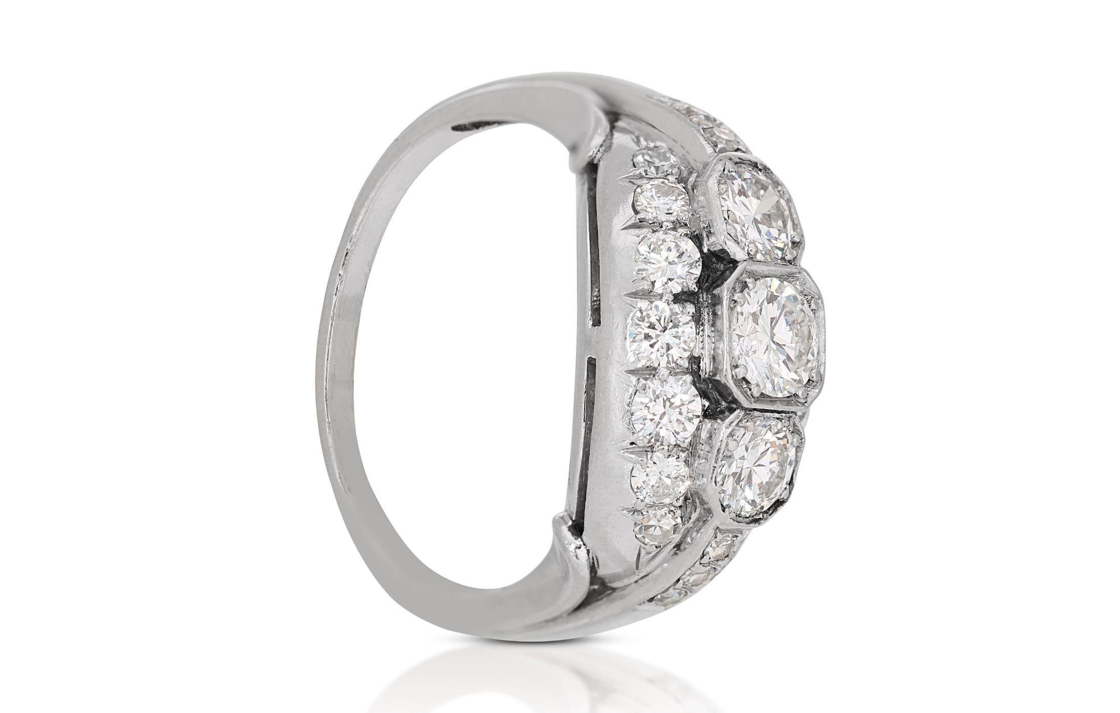 Elegant 1.50ct Diamond Platinum Ring with Radiant F Color Brilliance 3