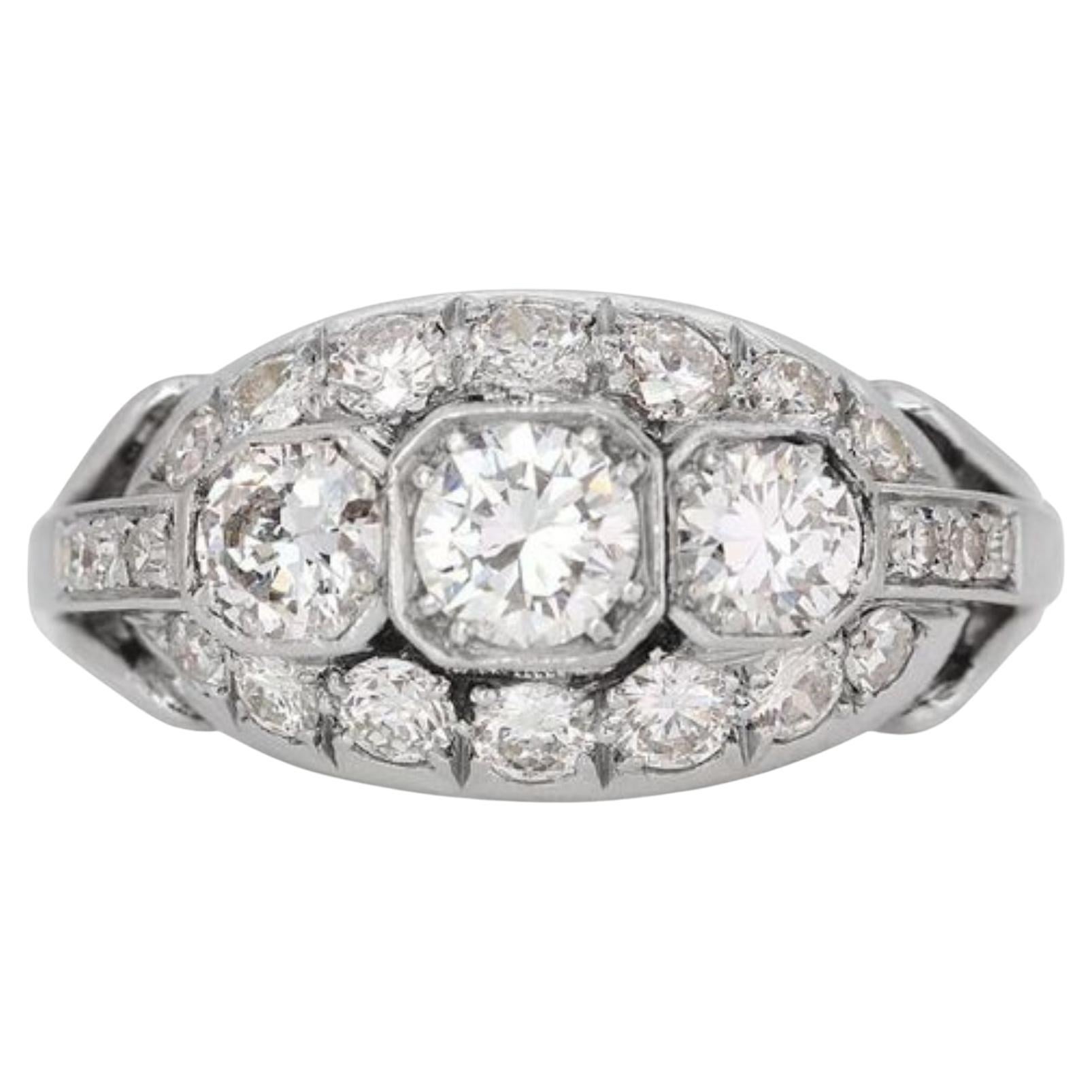 Elegant 1.50ct Diamond Platinum Ring with Radiant F Color Brilliance