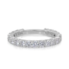 Elegante anello a fascia con 1,56 carati di diamanti in oro bianco 18 carati - certificato IGI