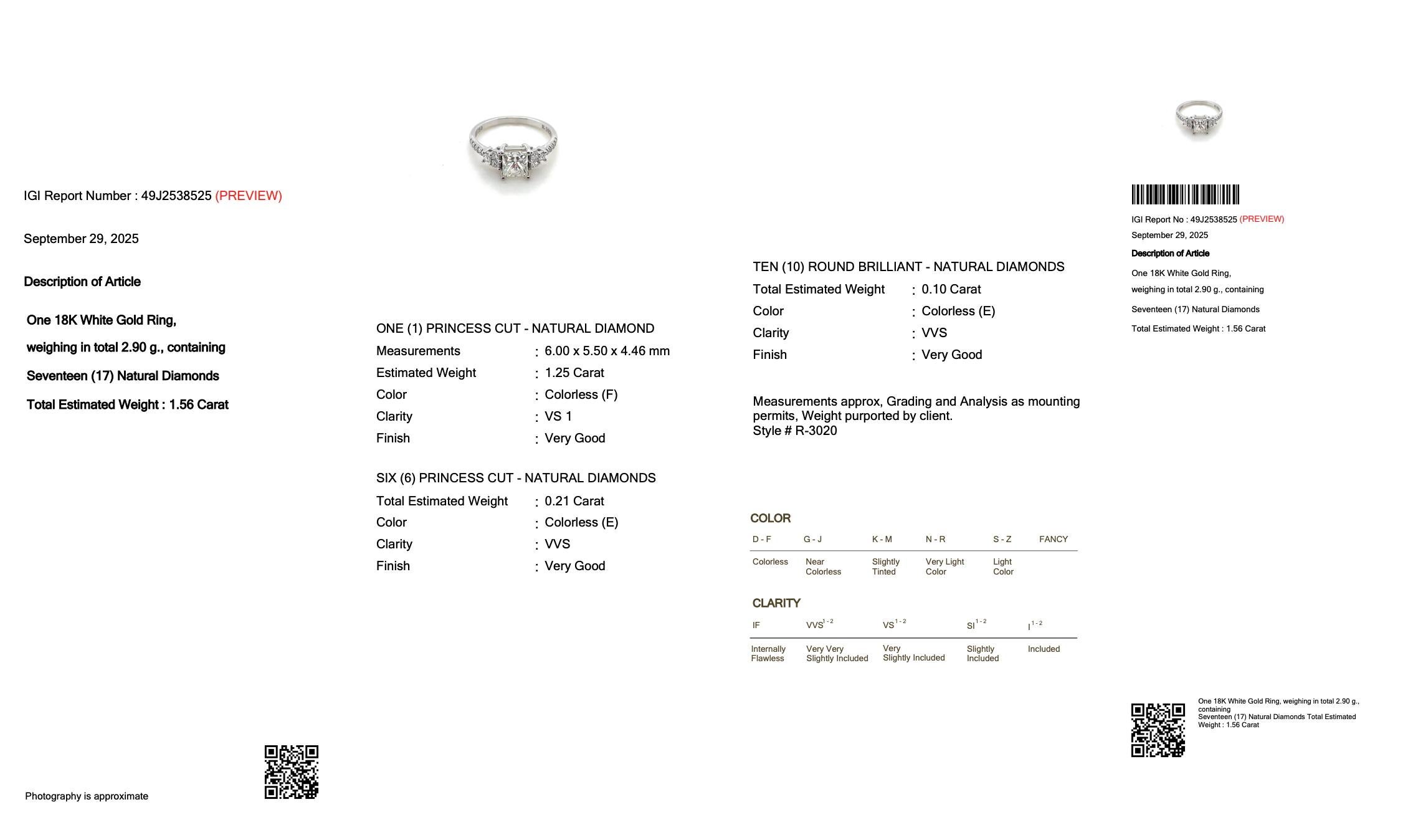 De las mujeres Elegante anillo con pavé de diamantes de 1,56 ct en oro blanco de 18k - Certificado IGI en venta