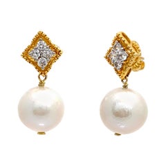Elegante 15 mm Zuchtperlen-Tropfen-Ohrringe