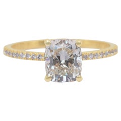 Elegant 1.62ct Diamonds Pave Ring in 18k Yellow Gold - IGI Certified