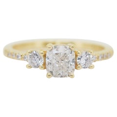 Eleganter 1,63 Karat Diamanten Pave-Ring aus 18 Karat Gelbgold - IGI-zertifiziert