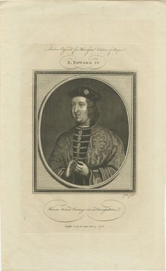 Elegant 1786 Engraved Portrait of King Edward IV - Royal Majesty