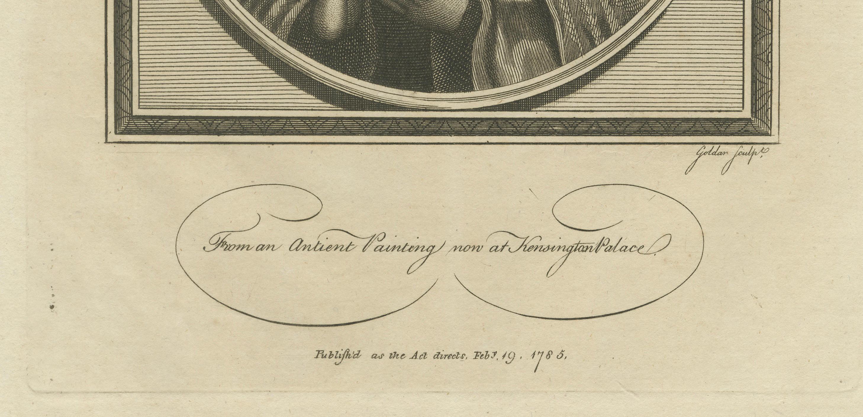 Late 18th Century Elegant 1786 Engraved Portrait of King Edward IV - Royal Majesty For Sale